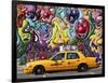 Taxi and mural painting in Soho, NYC-Michel Setboun-Framed Giclee Print