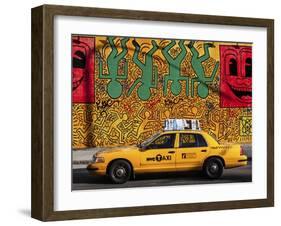 Taxi and mural painting, NYC-Michel Setboun-Framed Giclee Print