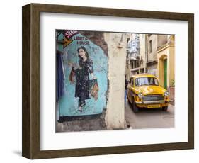 Taxi and Street Scene, Kolkata (Calcutta), West Bengal, India-Peter Adams-Framed Photographic Print