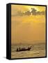 Taxi Boat in the Phra Nang Beach, Evening Mood, Ao Nang, Krabi, Thailand-Rainer Mirau-Framed Stretched Canvas