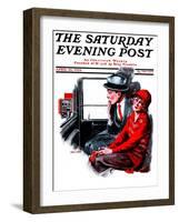 "Taxi Cab," Saturday Evening Post Cover, April 26, 1924-Neil Hott-Framed Giclee Print