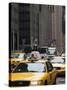 Taxi Cabs, Avenue of the Americas, Manhattan, New York City, New York, USA-Amanda Hall-Stretched Canvas