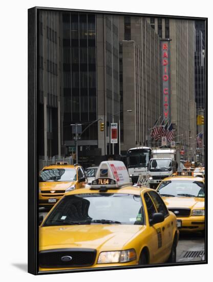 Taxi Cabs, Avenue of the Americas, Manhattan, New York City, New York, USA-Amanda Hall-Framed Photographic Print