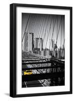 Taxi Cabs - Brooklyn Bridge - Yellow Cabs - Manhattan - New York City - United States-Philippe Hugonnard-Framed Photographic Print