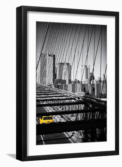 Taxi Cabs - Brooklyn Bridge - Yellow Cabs - Manhattan - New York City - United States-Philippe Hugonnard-Framed Premium Photographic Print