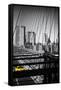 Taxi Cabs - Brooklyn Bridge - Yellow Cabs - Manhattan - New York City - United States-Philippe Hugonnard-Framed Stretched Canvas