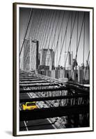 Taxi Cabs - Brooklyn Bridge - Yellow Cabs - Manhattan - New York City - United States-Philippe Hugonnard-Framed Premium Photographic Print