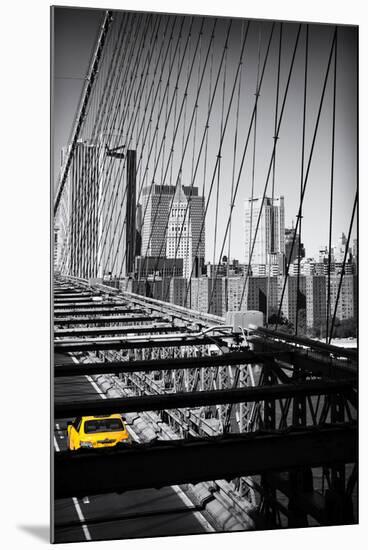 Taxi Cabs - Brooklyn Bridge - Yellow Cabs - Manhattan - New York City - United States-Philippe Hugonnard-Mounted Photographic Print