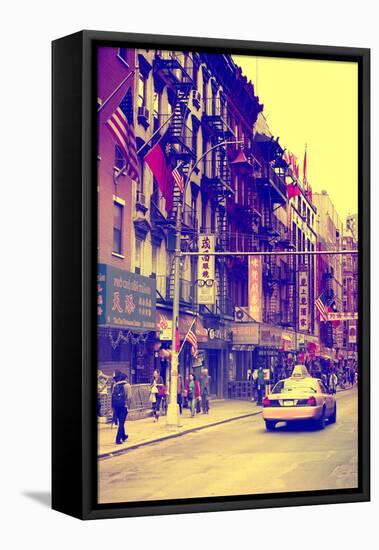 Taxi Cabs - Chinatown - Yellow Cabs - Manhattan - New York City - United States-Philippe Hugonnard-Framed Stretched Canvas