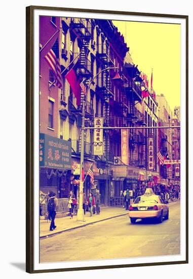 Taxi Cabs - Chinatown - Yellow Cabs - Manhattan - New York City - United States-Philippe Hugonnard-Framed Premium Photographic Print