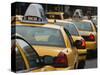 Taxi Cabs, Manhattan, New York City, New York, United States of America, North America-Amanda Hall-Stretched Canvas