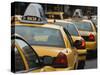 Taxi Cabs, Manhattan, New York City, New York, United States of America, North America-Amanda Hall-Stretched Canvas