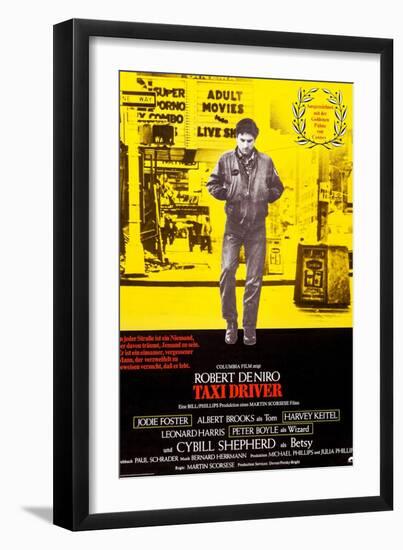 Taxi Driver, German Poster Art, Robert De Niro, 1976-null-Framed Art Print