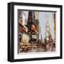 Taxi in Times Square-John B^ Mannarini-Framed Art Print