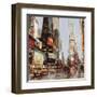 Taxi in Times Square-John B^ Mannarini-Framed Art Print