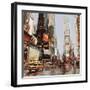 Taxi in Times Square-John B^ Mannarini-Framed Art Print