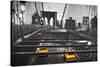 Taxi on Brooklyn Bridge, NYC-null-Stretched Canvas