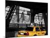 Taxi on the Queensboro Bridge, NYC-Michel Setboun-Mounted Giclee Print