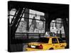 Taxi on the Queensboro Bridge, NYC-Michel Setboun-Stretched Canvas