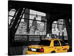 Taxi on the Queensboro Bridge, NYC-Michel Setboun-Stretched Canvas