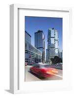 Taxi Passing Along Street, Admiralty, Hong Kong Island, Hong Kong-Ian Trower-Framed Photographic Print