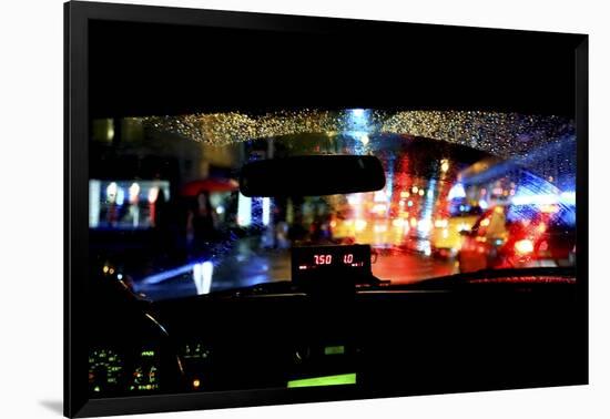 Taxi Ride on a Rainy Evening-Stefano Amantini-Framed Photographic Print