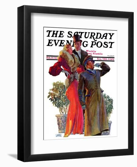 "Taxi!," Saturday Evening Post Cover, February 27, 1932-John LaGatta-Framed Giclee Print