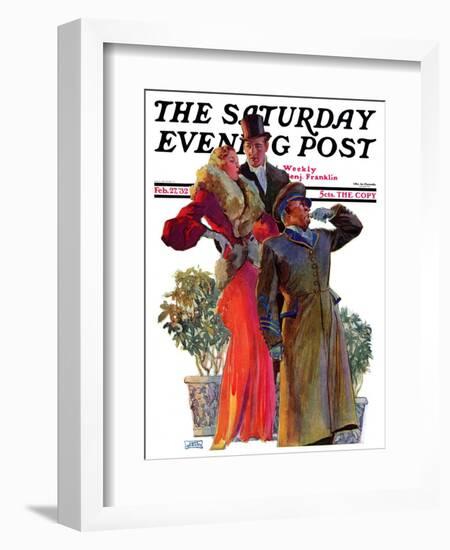 "Taxi!," Saturday Evening Post Cover, February 27, 1932-John LaGatta-Framed Giclee Print