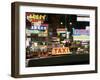 Taxi Sign and Neon Lights at Night on Nathan Road, Kowloon, Hong Kong, China, Asia-Gavin Hellier-Framed Photographic Print