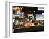 Taxi Sign and Neon Lights at Night on Nathan Road, Kowloon, Hong Kong, China, Asia-Gavin Hellier-Framed Photographic Print