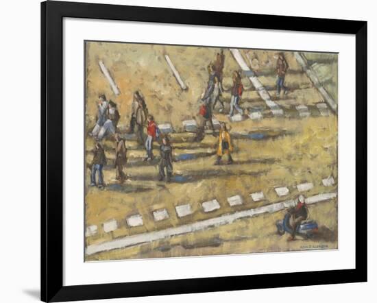 Taxis And Zebra Crosswalk III-Adolf Llovera-Framed Art Print