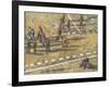 Taxis And Zebra Crosswalk III-Adolf Llovera-Framed Art Print