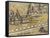 Taxis And Zebra Crosswalk III-Adolf Llovera-Framed Stretched Canvas