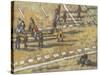 Taxis And Zebra Crosswalk III-Adolf Llovera-Stretched Canvas