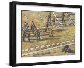 Taxis And Zebra Crosswalk III-Adolf Llovera-Framed Art Print