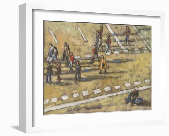 Taxis And Zebra Crosswalk III-Adolf Llovera-Framed Art Print