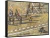 Taxis And Zebra Crosswalk III-Adolf Llovera-Framed Stretched Canvas