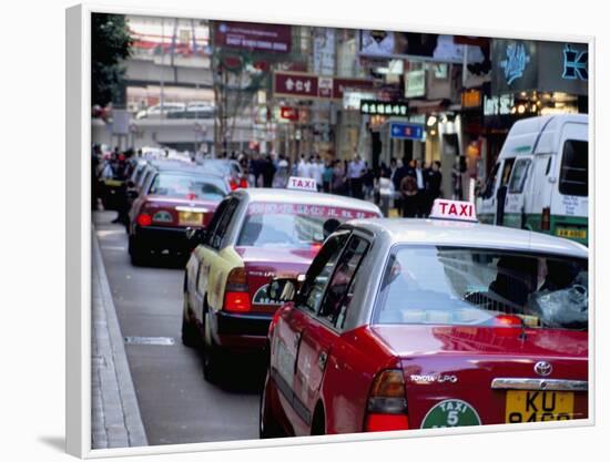 Taxis, Causeway Bay, Hong Kong Island, Hong Kong, China-Amanda Hall-Framed Photographic Print