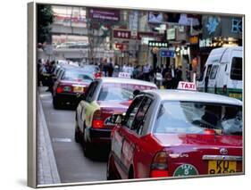 Taxis, Causeway Bay, Hong Kong Island, Hong Kong, China-Amanda Hall-Framed Photographic Print