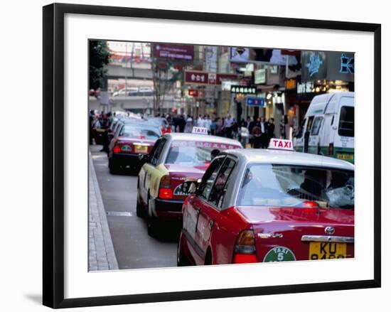 Taxis, Causeway Bay, Hong Kong Island, Hong Kong, China-Amanda Hall-Framed Photographic Print