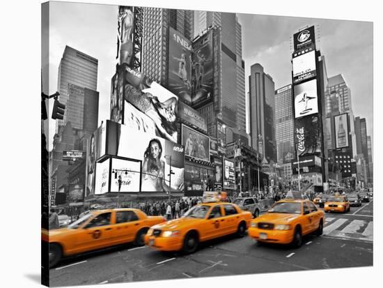 Taxis in Times Square, NYC-Vadim Ratsenskiy-Stretched Canvas