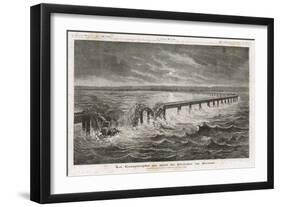 Tay Bridge Bridge Collapses During a Storm with Disastrous Consequences-Henri Meyer-Framed Art Print