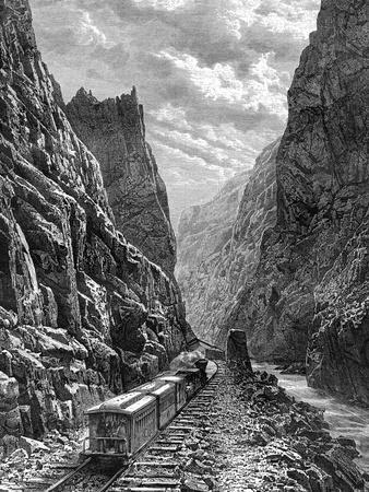A Train Passing Through the Rocky Mountains, USA, 19th Century
