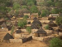 High Angle View of Round Thatched Village Houses, El Geneina, Darfur, Sudan, Africa-Taylor Liba-Stretched Canvas