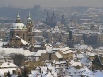 Skyline of the City of Prague in the Winter, with Snow on the Roofs, Czech Republic, Europe-Taylor Liba-Photographic Print