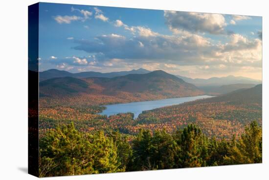 Taylor Pond seen from Silver Mountain, Adirondack Mountains State Park, New York State, USA-null-Stretched Canvas