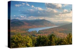 Taylor Pond seen from Silver Mountain, Adirondack Mountains State Park, New York State, USA-null-Stretched Canvas