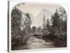 Taysayac, Half Dome, 4967 Ft, Yosemite, 1861 (Mammoth Plate Albumen Print)-Carleton Emmons Watkins-Stretched Canvas