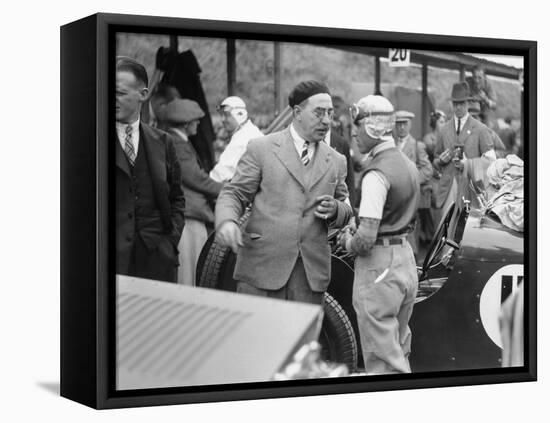 Tazio Nuvolari at the Ulster TT Race, 1933-null-Framed Stretched Canvas