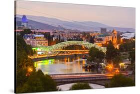 Tbilisi at dusk, Georgia, Caucasus, Asia-G&M Therin-Weise-Stretched Canvas